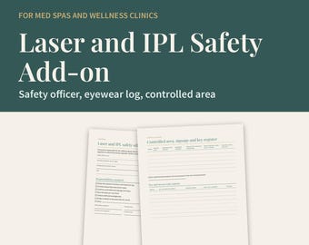 Formulario del responsable de seguridad láser, registro de gafas de protección, registro de zonas controladas (PDF imprimible)