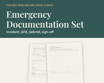 Medical Incident Report Form, Emergency Drill Log, Debrief Template (Editable Canva + PDF)