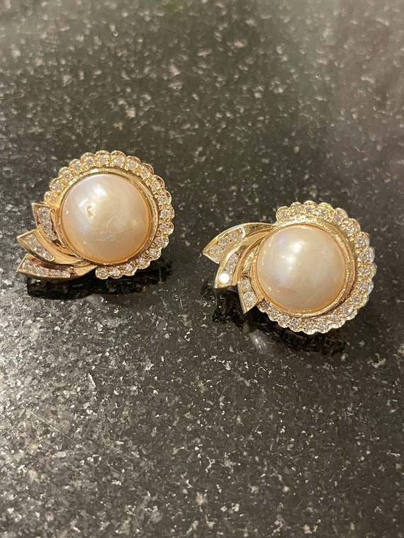 Mabé Pearl Earrings - image 1