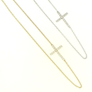 Small Sideway Cross Necklace