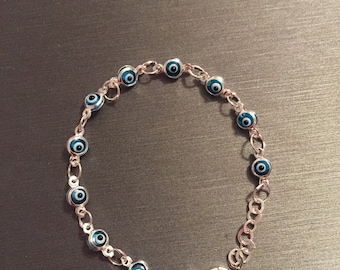 Blue Evil Eye Bracelet-Baby Size