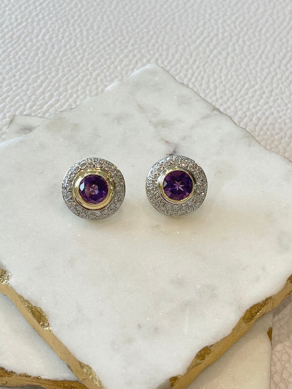 Amethyst French Clip Earrings