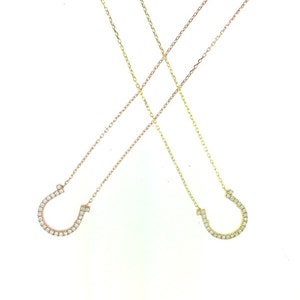 Horseshoe Pave Necklace