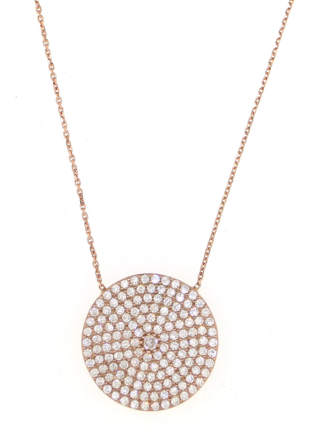 Oversized Pave Disc Necklace - Etsy