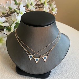 Triangle Enamel Eye Necklace