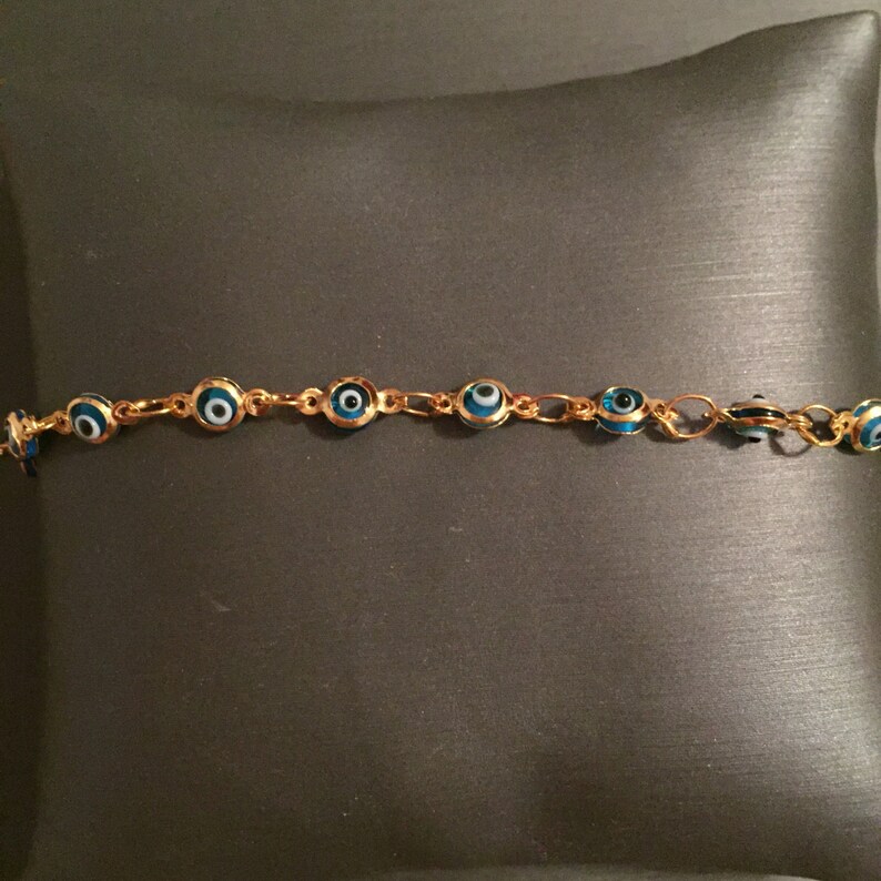 Gold Evil Eye BraceletBaby Size Etsy