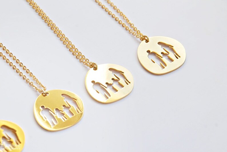 Family Necklace S.steel Gold Etsy