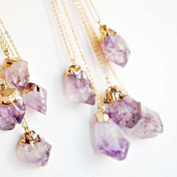 Raw Amethyst dipped in gold