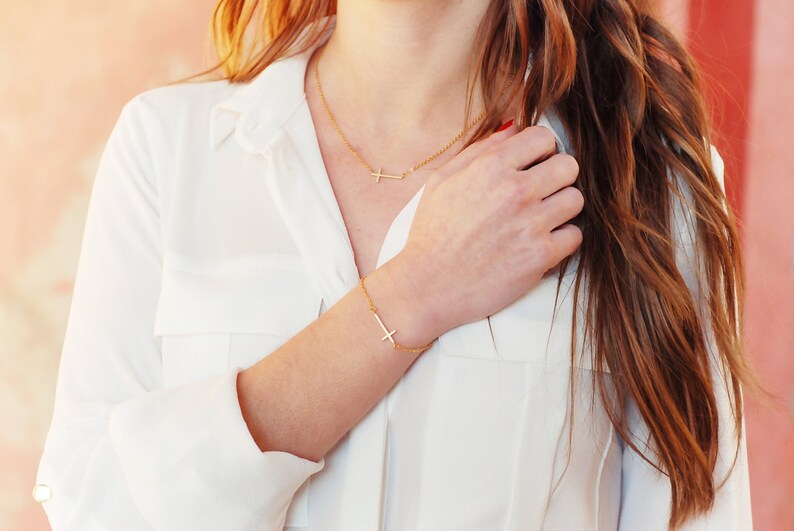 Horizontal Cross Bracelet