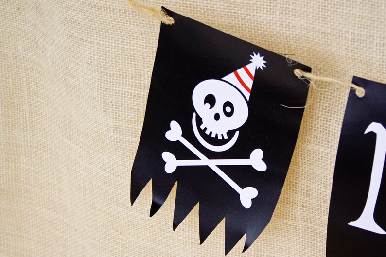 Pirate Party Birthday Banner Printable-Customized image 3