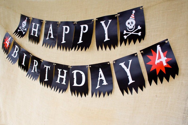 Pirate Party Birthday Banner Printable image 1