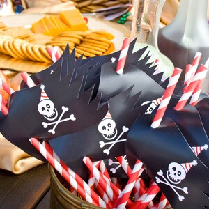 Pirate Party Straw Flags Printable image 5