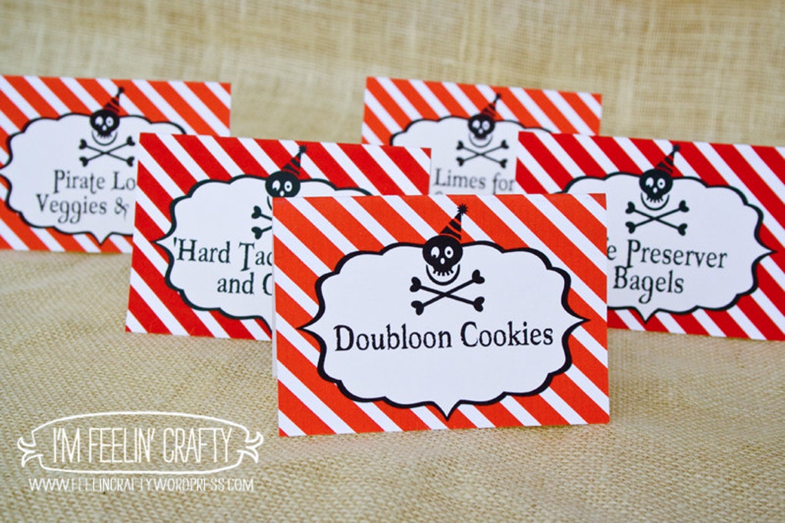 Pirate Party Food Labels- Printable - Etsy