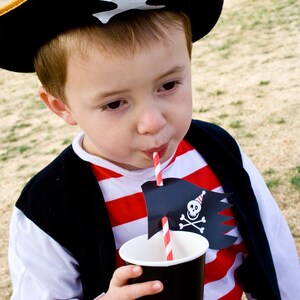 Pirate Party Straw Flags Printable image 2