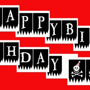 Pirate Party Birthday Banner Printable-Customized image 2