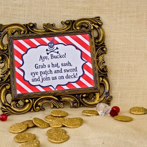 Pirate Party Favor Table Sign Printable image 1