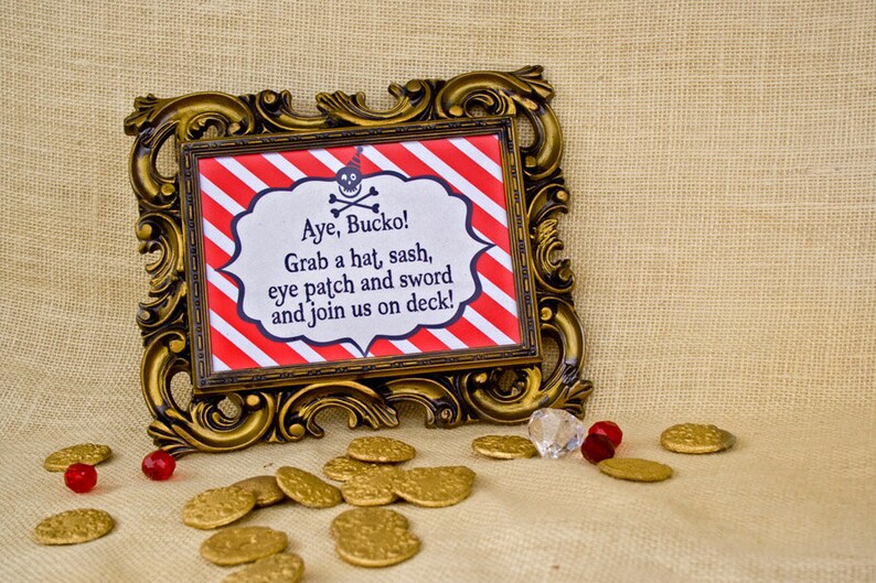 Pirate Party Favor Table Sign Printable image 1