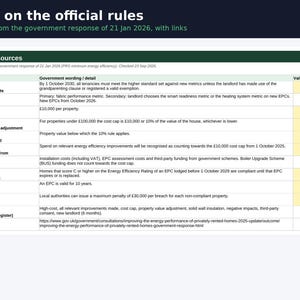EPC C 2030 Hyresvärdsplanerare Storbritannien: Kostnadstakspårare för energiuppgraderingar, utgiftslogg och kalkylblad för uppgraderingsplaner för Excel och Google Sheets bild 5
