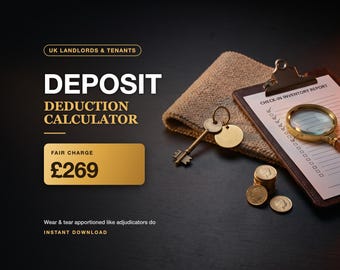Tenancy Deposit Deduction Calculator UK: Fair Wear and Tear, Depreciation by Item Lifespan, End of Tenancy Spreadsheet for Landlords