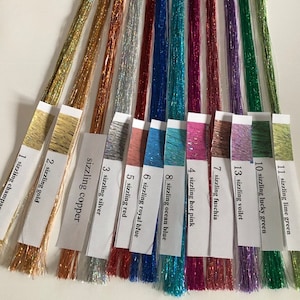 16 Sizzling Colors 36 inch-100%thai silk strands, 100 STRANDS PER PKG. Salon Quality, you get 16 packages (fairy hair, hair tinsel)