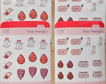 Juego completo de pegatinas Flow Friends / Paquete de vinilos Kawaii