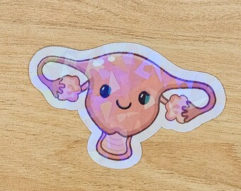 Imán de Doris el Útero / Imán holográfico Kawaii para nevera