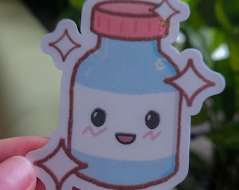 Pegatina troquelada Flow Friends / Vinilo resistente al agua con diseño Kawaii Period Art
