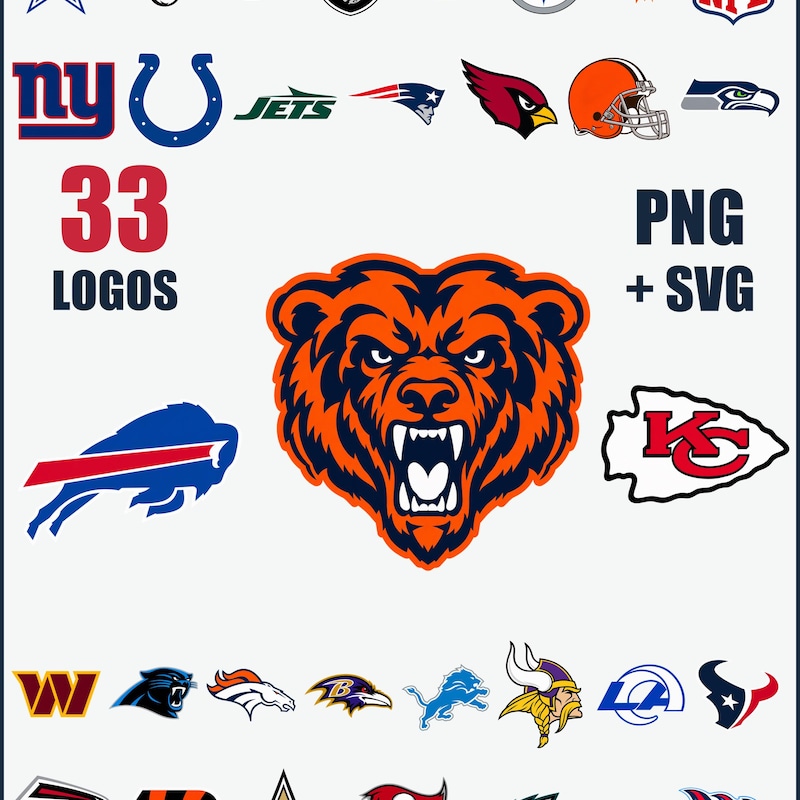 33 Football Team Logo - Etsy