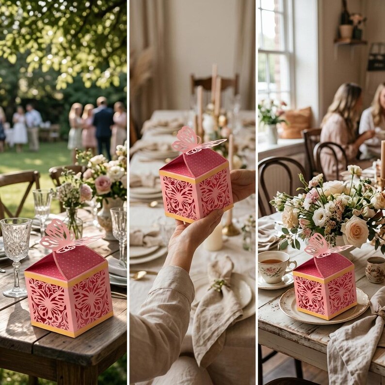 Butterfly Bliss Favor Box SVG - 3D Wedding Party Box - DIY Laser Cut ...