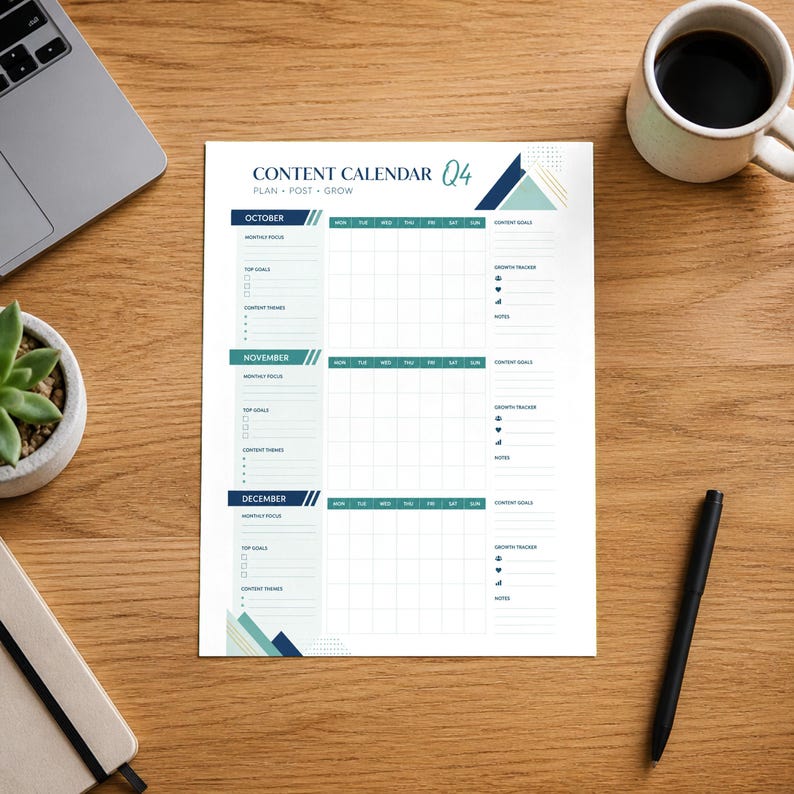 Small Business Content Calendar, Monthly Instagram Planner, Social ...