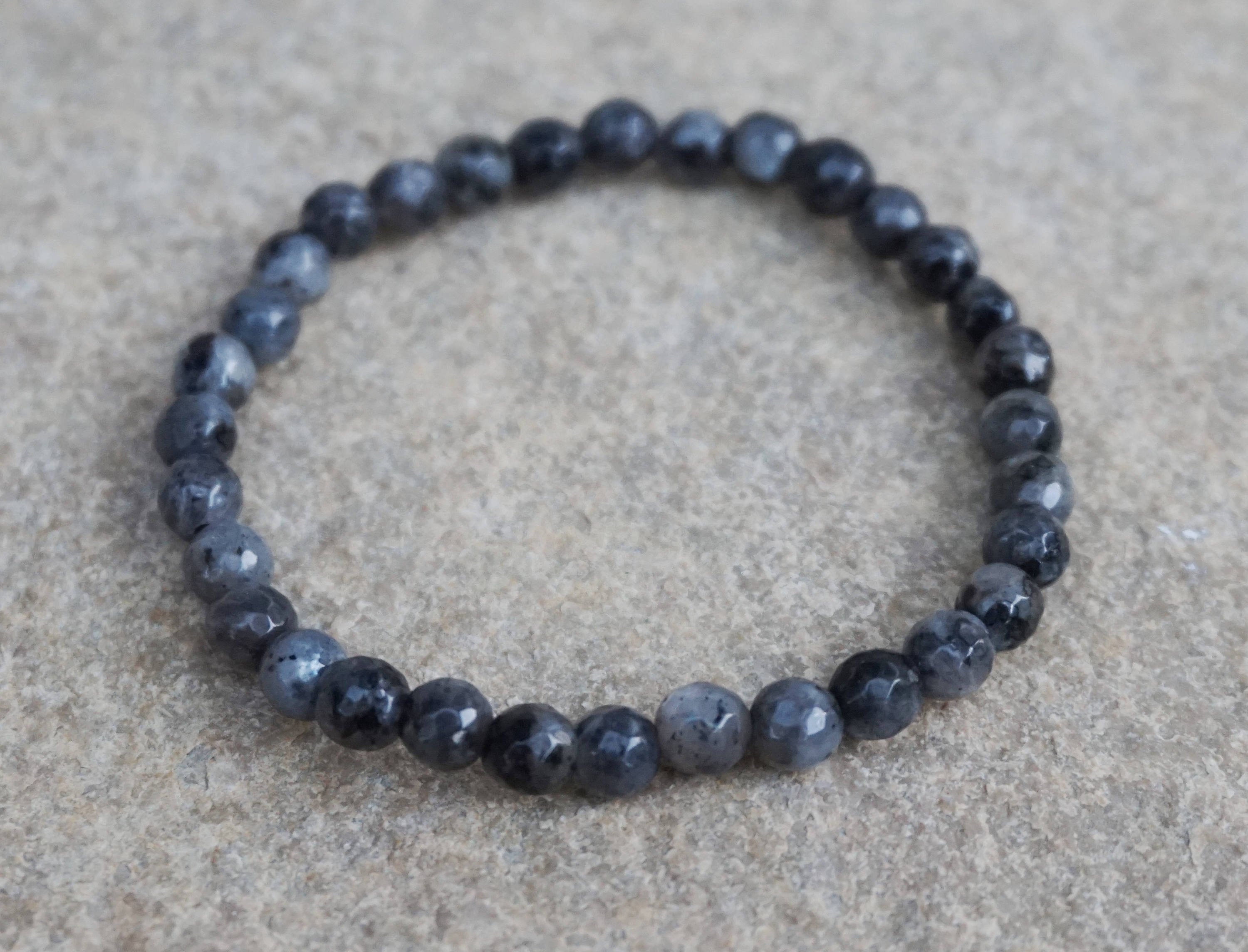 Grey Beaded Bracelet Gray Bead Bracelet Gemstone Bracelet | Etsy