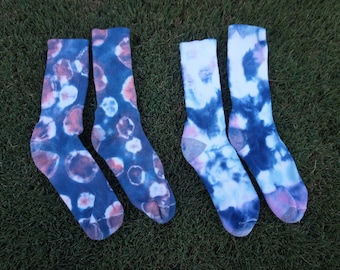 Tie Dye Socks, One of a Kind Gift, Cotton Hand Dyed Sock Set, Gift for Her