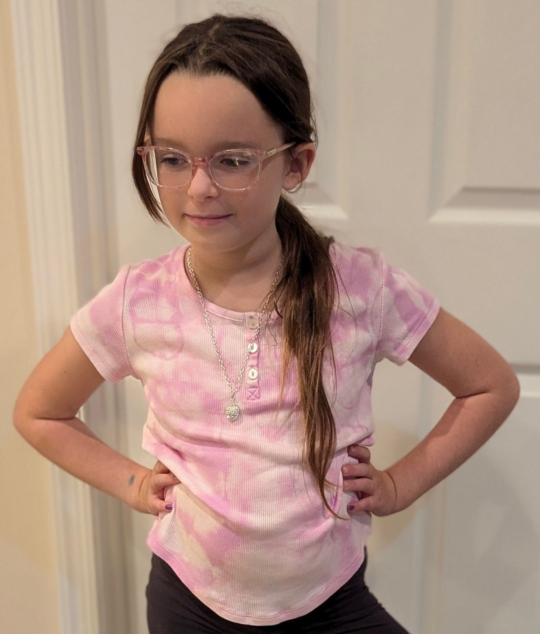 Girls Pink & White Terry Tie Dye Oversize Sweatshirt