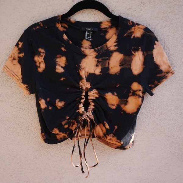 Tie-Dye Crop Top - Green and Orange main image 1