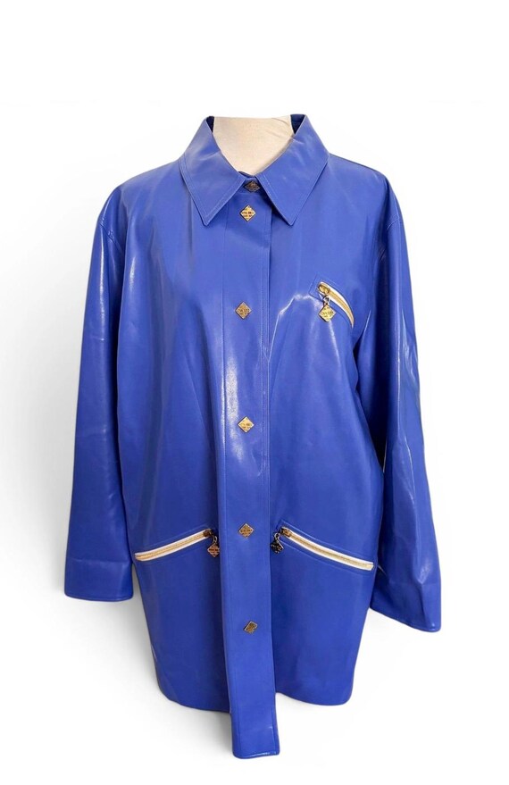 Nina Ricci, Manteau - Trench vintage Nina Ricci Paris bleu électrique – Taille L - Made in France