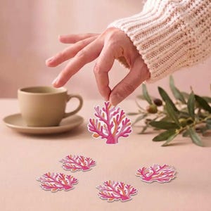 Pink Coral Iron-On Embroidered Patch (2.5x2.4in)