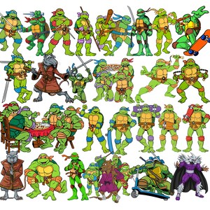 Ninja Turtles PNG Bundle, 100+ Ninja Turtles Clipart, Ninja Turtles Birthday, Ninja Turtles Characters, Alphabet & Numbers, Digital Download
