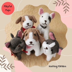Knitting Pattern PDF Playful Puppies