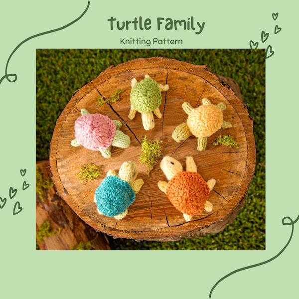 Turtle Family knitting pattern PDF