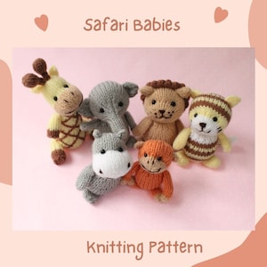 Knitting Pattern PDF Safari Babies