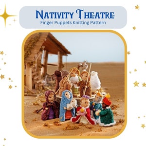 Nativity Theatre Finger Puppets Knitting Pattern PDF Complete Set