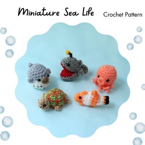 Miniature Sea Life Sea Creatures Crochet Amigurumi Pattern PDF