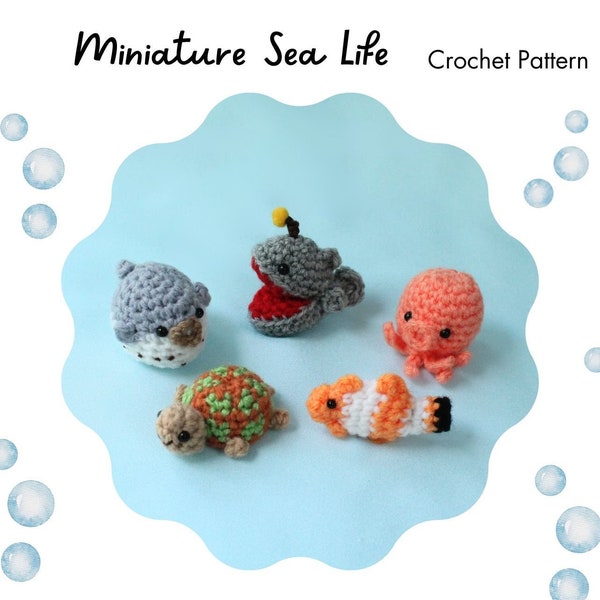 Miniature Sea Life Sea Creatures Crochet Amigurumi Pattern PDF