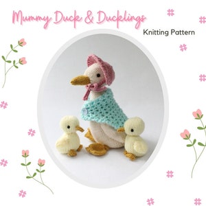 Mummy Duck and Ducklings Knitted Toy Knitting Pattern PDF