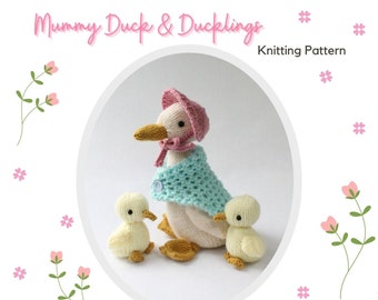 Patrón de tejido de juguete de punto momia pato y patitos PDF