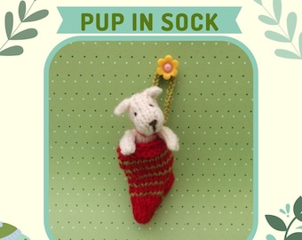 Dog in a sock knitting pattern PDF