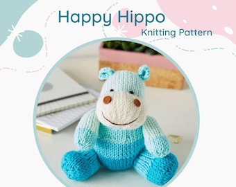 Happy Hippo knitting pattern PDF