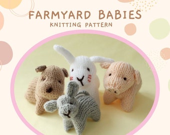 Knitting Pattern PDF Farmyard Babies