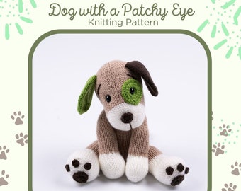 Dog with a patchy eye Knitting Pattern PDF