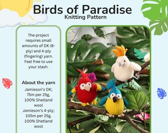 Birds of Paradise Knitting Pattern PDF